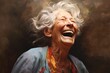 Elderly person smiling portrait using generative AI