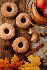 Poster - Homemade Apple Cider donuts | doughnuts - Fall thanksgiving desserts