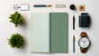 Stationery Items Knolled on Clean White Desk