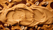 smeared peanut butter and nuts background