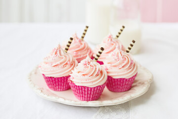 Canvas Print - Pink cupcakes