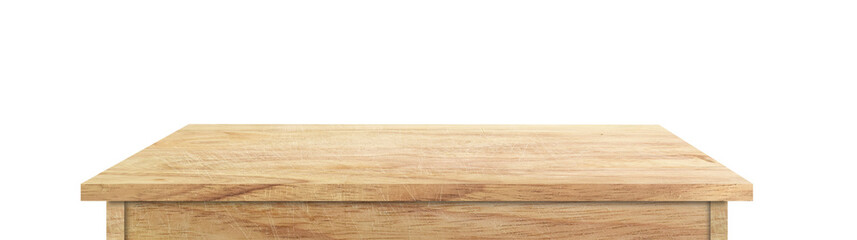 Wall Mural - Empty wood table top isolated on transparent background. For display or montage your products