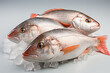 photo product of three fresh fish isolated transparent background generative ai