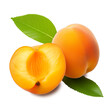 Apricot isolated on transparent or white background, png