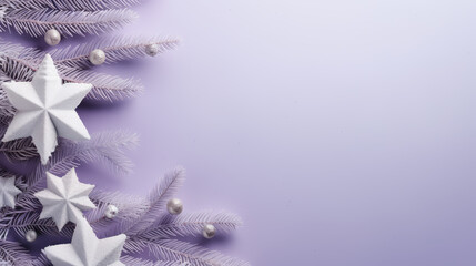 Wall Mural - Decorative purple background with stars xmas theme