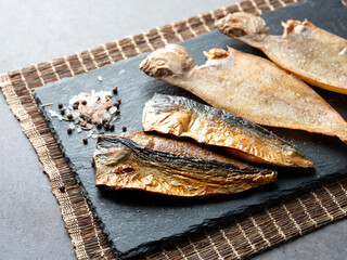 Canvas Print - grilled fish on a plate