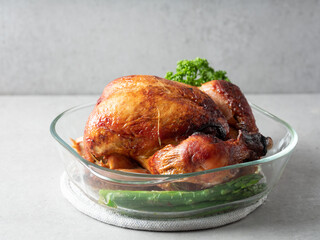 Canvas Print - roasted chicken with vegetables