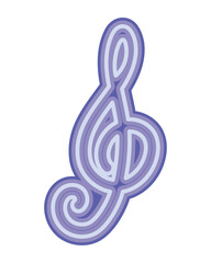 Poster - neon music clef note