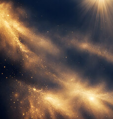 Abstract golden cosmic background wallpaper, starry sky science background