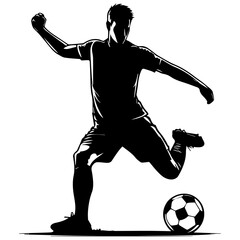 Wall Mural - Soccer player vector silhouette, football player vector silhouette, soccer player silhouette illustration