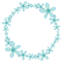 Aesthetic Vintage Tosca Blue Green Flower Wreath Round Frame Borders
