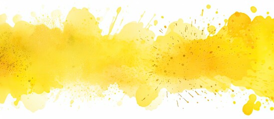 Canvas Print - Abstract watercolor background with splashes of yellow spots stains blots and splashes