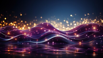 Wall Mural - an abstract image of waves and lights, suitable for use as a background, wallpaper, or wall art.