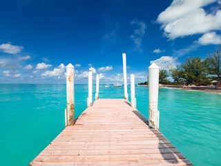 Pier on the Bahamas beach