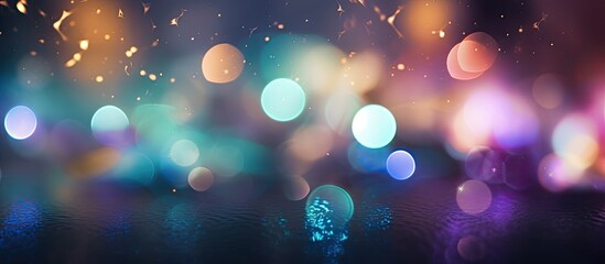 Canvas Print - Abstract vibrant colors create a shimmering and radiant background with sparkling bokeh