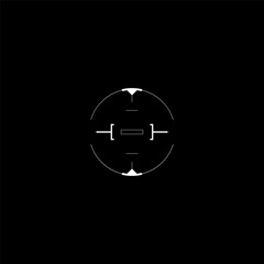Wall Mural - cyberpunk style military circle target. futuristic gui circle target, aim, hud tech reticle, cyberpu