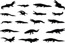 Alligator Silhouettes, Crocodile Silhouette, Alligator Svg, Crocodile And Alligator Silhouette, Alligator Clip Art