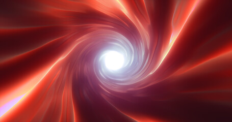 Wall Mural - abstract red energy tunnel twisted swirl of cosmic hyperspace magical bright glowing futuristic hi-t