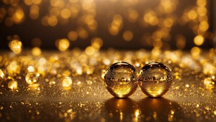 Wall Mural - Golden Bokeh Background, AI-generated.