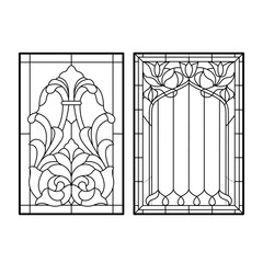 Wall Mural - Gothic windows. Vintage frames. Church stained-glass windows