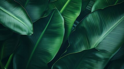 Aufkleber - abstract green leaf texture, nature background, tropical leaf : Generative AI