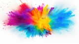 Fototapeta Motyle - Colored powder explosion isolated on white background