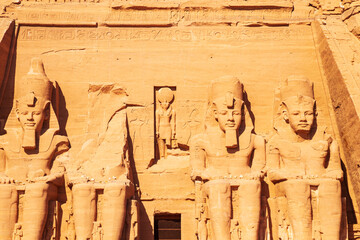 Wall Mural - Abu Simbel, the Great Temple of Ramesses II, carved into the rock.