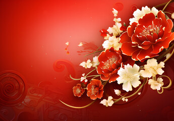 Wall Mural - background with flowers