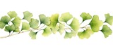 Fototapeta  - A frame made from watercolor artwork featuring ginkgo biloba leaves created by hand and placed on a white background Suitable for various purposes such as greeting cards invitations postcar