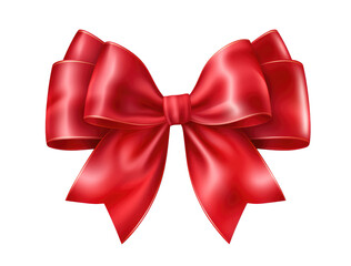 Wall Mural - Red ribbon and bow isolated on transparent