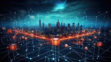 Aufkleber - Cyber security, Data protection, Structure of virtual network on innovative internet network connection of Digital technology business, verification and data encryption, Big data and blockchain.