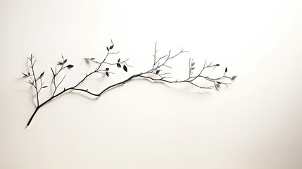 Aufkleber - Abstract tree shadow blurred background with leaves, tree branch and light shadow on white wall