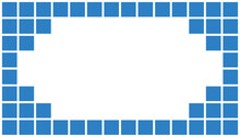 Blue Checkerboard Border With Copy Space For Your Text. Vector Illustration. Frame With Blue Rectangular Pattern
