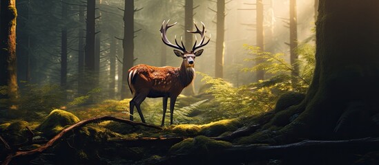 Wall Mural - Forest dwelling deer