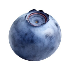 fresh blueberries with blueberry leaves isolated on transparent background png generative ai