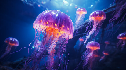 Wall Mural - jellyfish in aquarium