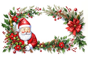 Wall Mural - Watercolor Christmas Decoration Element