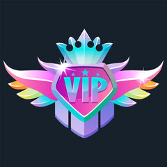 Wall Mural - VIP badge with wings and crown