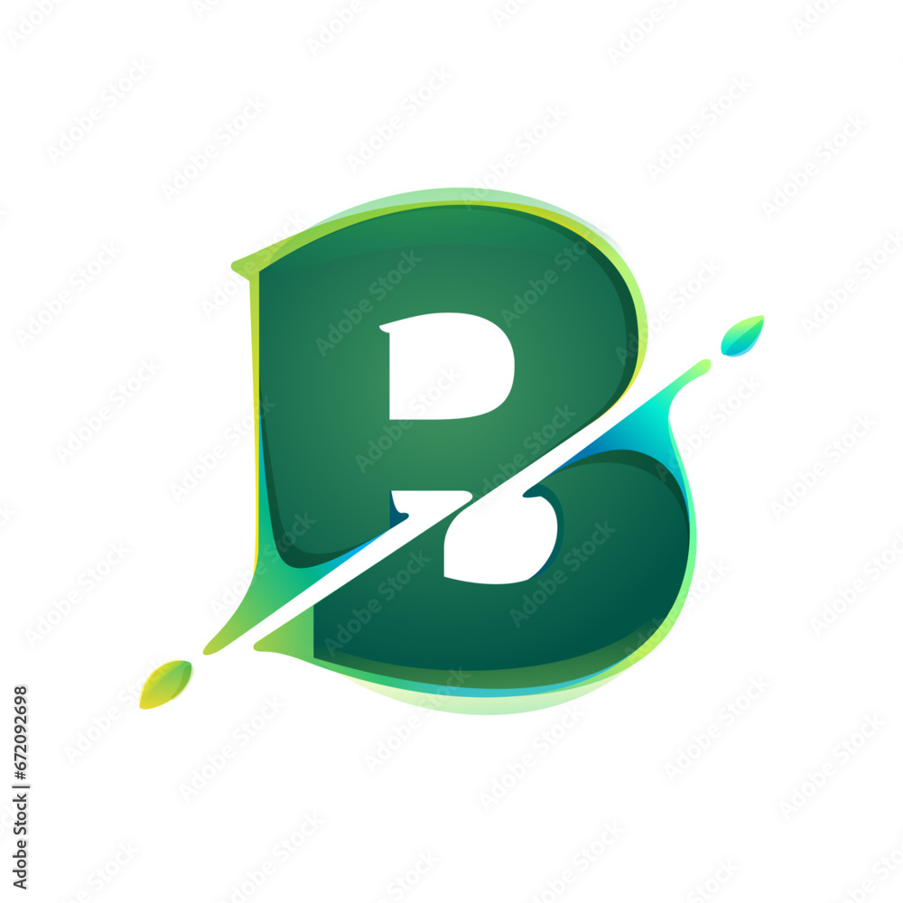 Fresh Look at Image Vectorielle Stock B Letter Eco Logo With Green Leaves