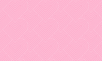 modern and minimalist heart pattern background with pink heart lines. printable vector container bac