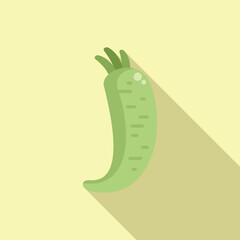 Poster - Wasabi plant icon flat vector. Meal herb. Sauce leaf