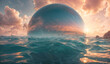 huge glass sphere in the sea