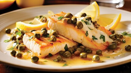 Wall Mural - Florida Cobia with Lemon Caper Sauce