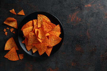 Wall Mural - Concept of junk food and snacks - corn chips