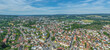 Ausblick über die südlichen Stadtteile von Weingarten zur Nachbarstadt Ravensburg in Oberschwaben 
