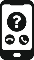 Wall Mural - Anonymous phone call icon simple vector. Face mark user. Agent data profile