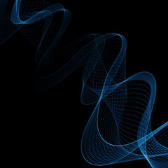 Wall Mural - Neon blue wave. Glowing background. Abstract graphics. eps 10