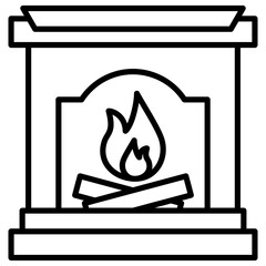 Wall Mural - Fireplace Icon