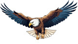 american bald eagle on transparent background
