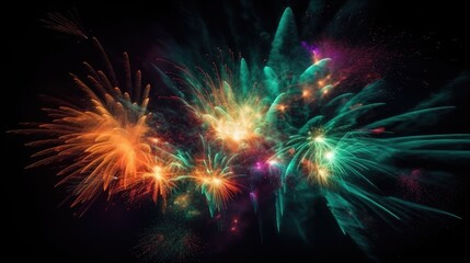 colorful fireworks exploding in a night sky mesmerizing display with vivid streaks of light and vibr